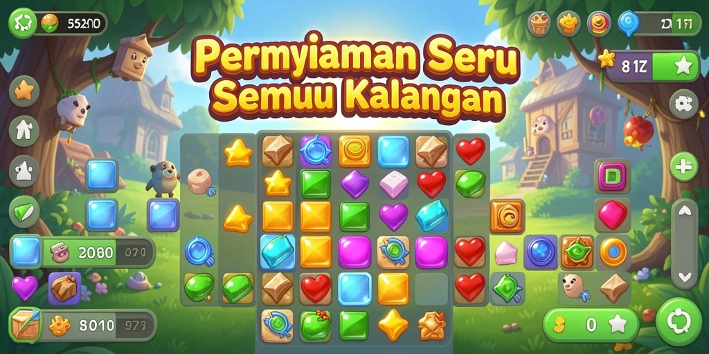 Tampilan gameplay menakjubkan dari 8ID, tunjukkan keahlian match-3 Anda.