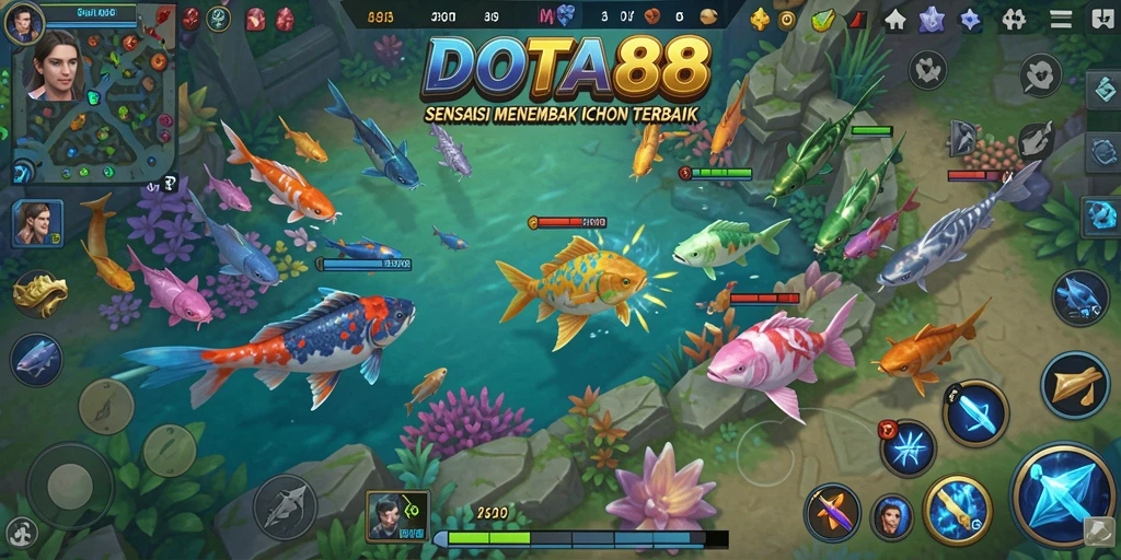 Tampilan gameplay DOTA88 dengan grafis menembak ikan yang memukau.