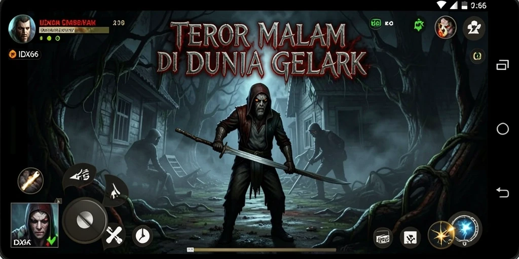 Gameplay seram dalam IDX66 dengan visual yang menakutkan dan atmosfer mencekam.