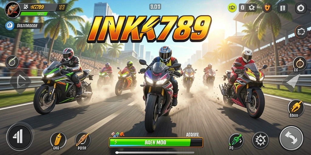 Tampilan menakjubkan dari aksi balapan motor di INK789.