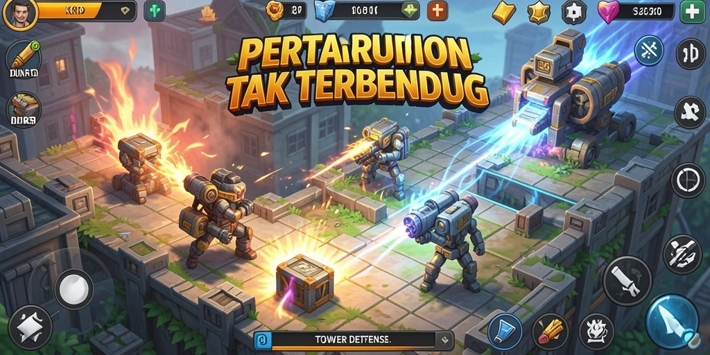 Tangkapan layar KKRP menunjukkan aksi menegangkan dalam gameplay Tower Defense.