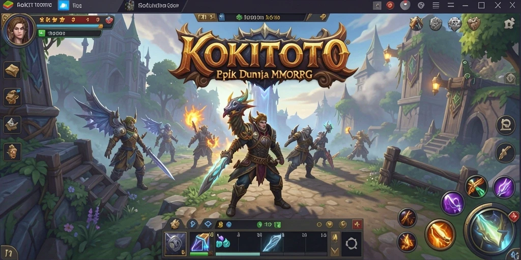Tangkapan layar permainan KOKITOTO menunjukkan aksi seru dalam dunia MMORPG.