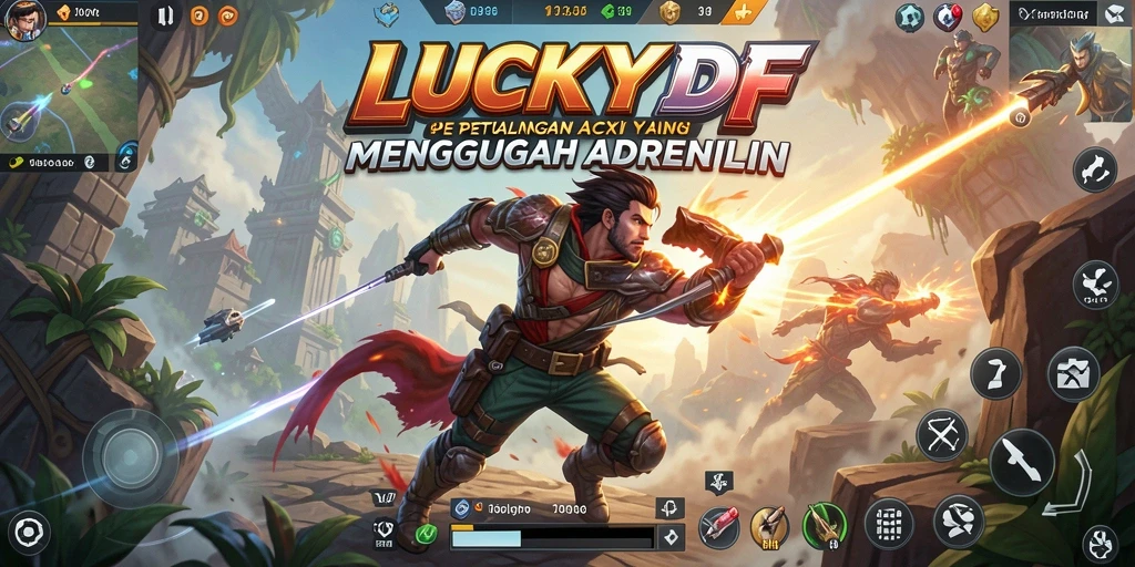 Tampilan gameplay action LUCKYDF yang mendebarkan dan penuh tantangan.