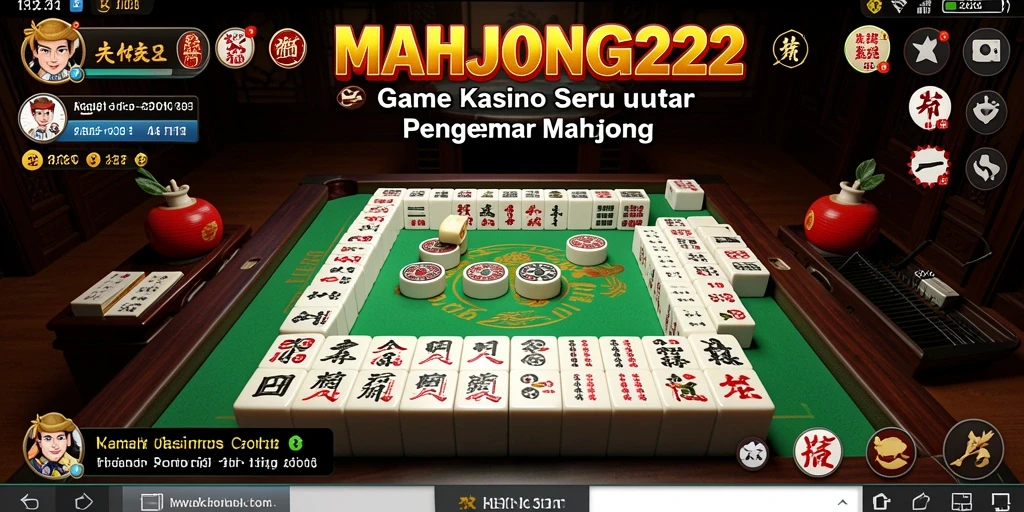 Screenshot gameplay MAHJONG222 menampilkan suasana kasino yang seru.