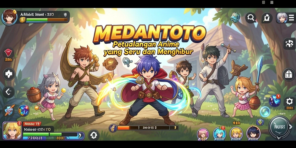 Screenshot gameplay MEDANTOTO menampilkan aksi seru dan karakter anime yang memukau.