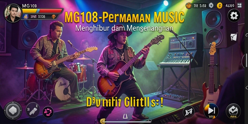 Gameplay seru dan interaktif dalam MG108 dengan beragam lagu.