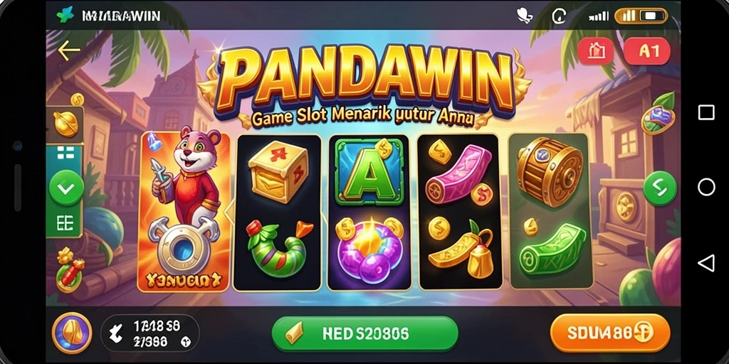 Screenshot gameplay PANDAWIN menampilkan mesin slot modern dan menarik.