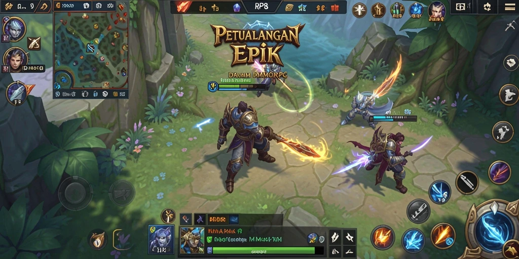 Screenshot utama RP8 menampilkan gameplay MMORPG yang menakjubkan.