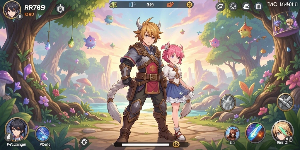 Tampilan gameplay RR789 yang memukau dan karakter Anime yang atraktif.